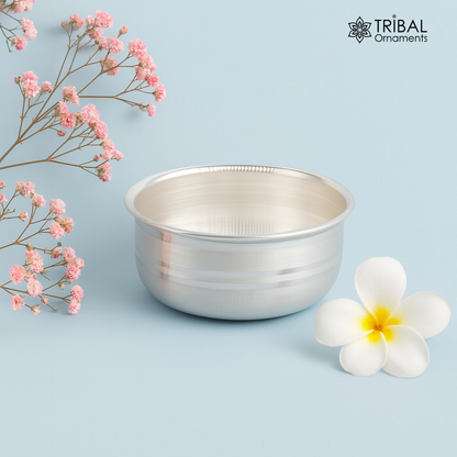 999 fine silver handmade small baby bowl , silver tumbler, flask, stay baby/kids healthy, silver vessels utensils sv99 - TRIBAL ORNAMENTS