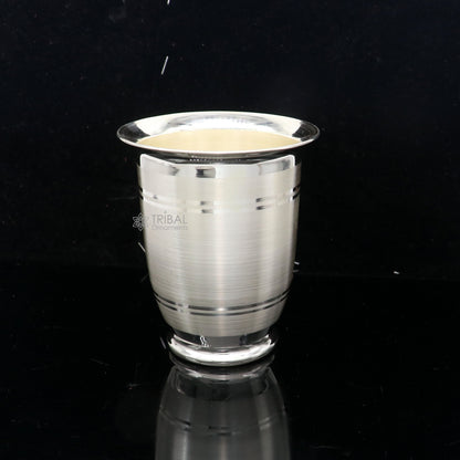 999 pure fine silver handmade water milk cup tumbler, 150ML capacity silver tumbler, silver baby food  flask, silver utensils gift sv294 - TRIBAL ORNAMENTS