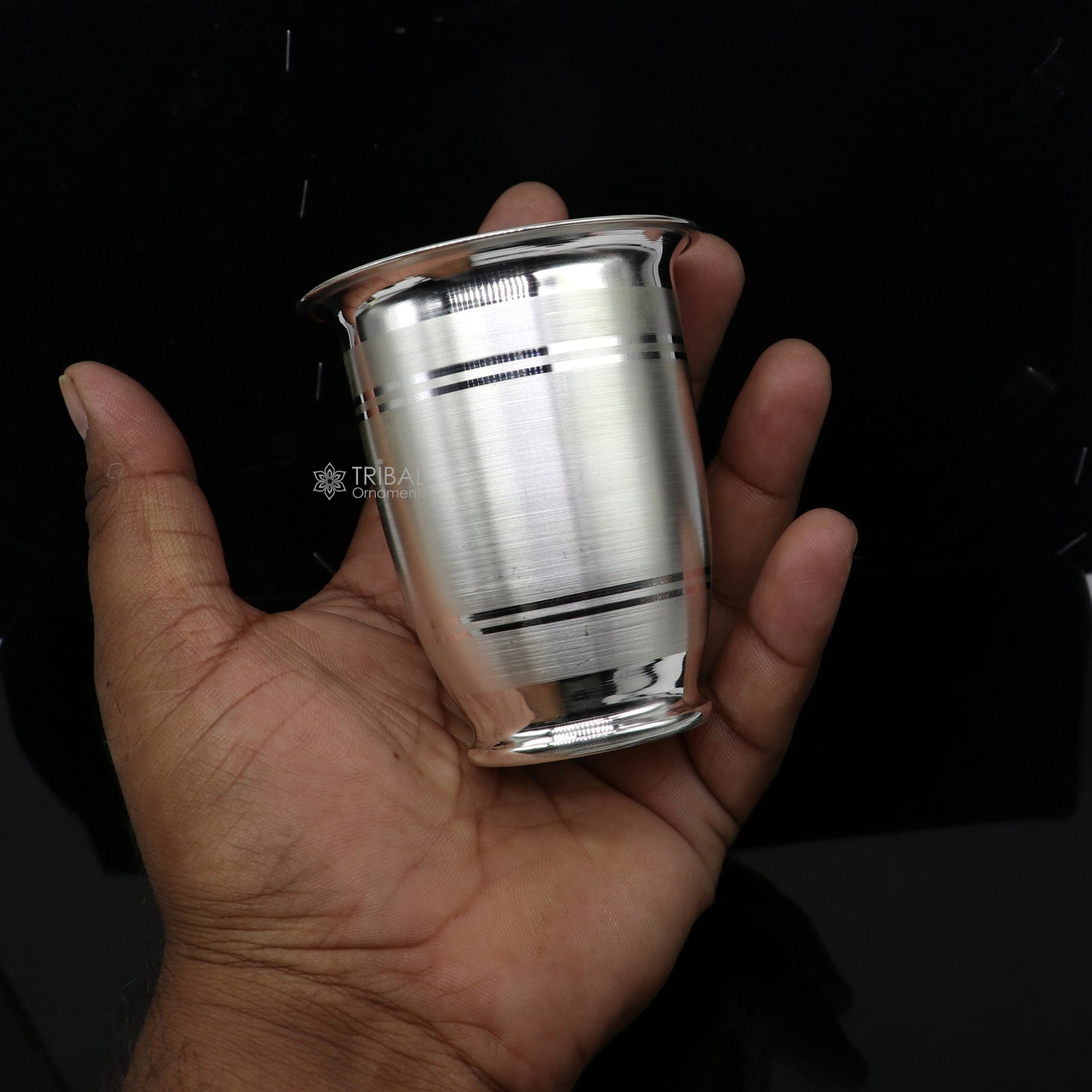 999 pure fine silver handmade water milk cup tumbler, 150ML capacity silver tumbler, silver baby food  flask, silver utensils gift sv294 - TRIBAL ORNAMENTS
