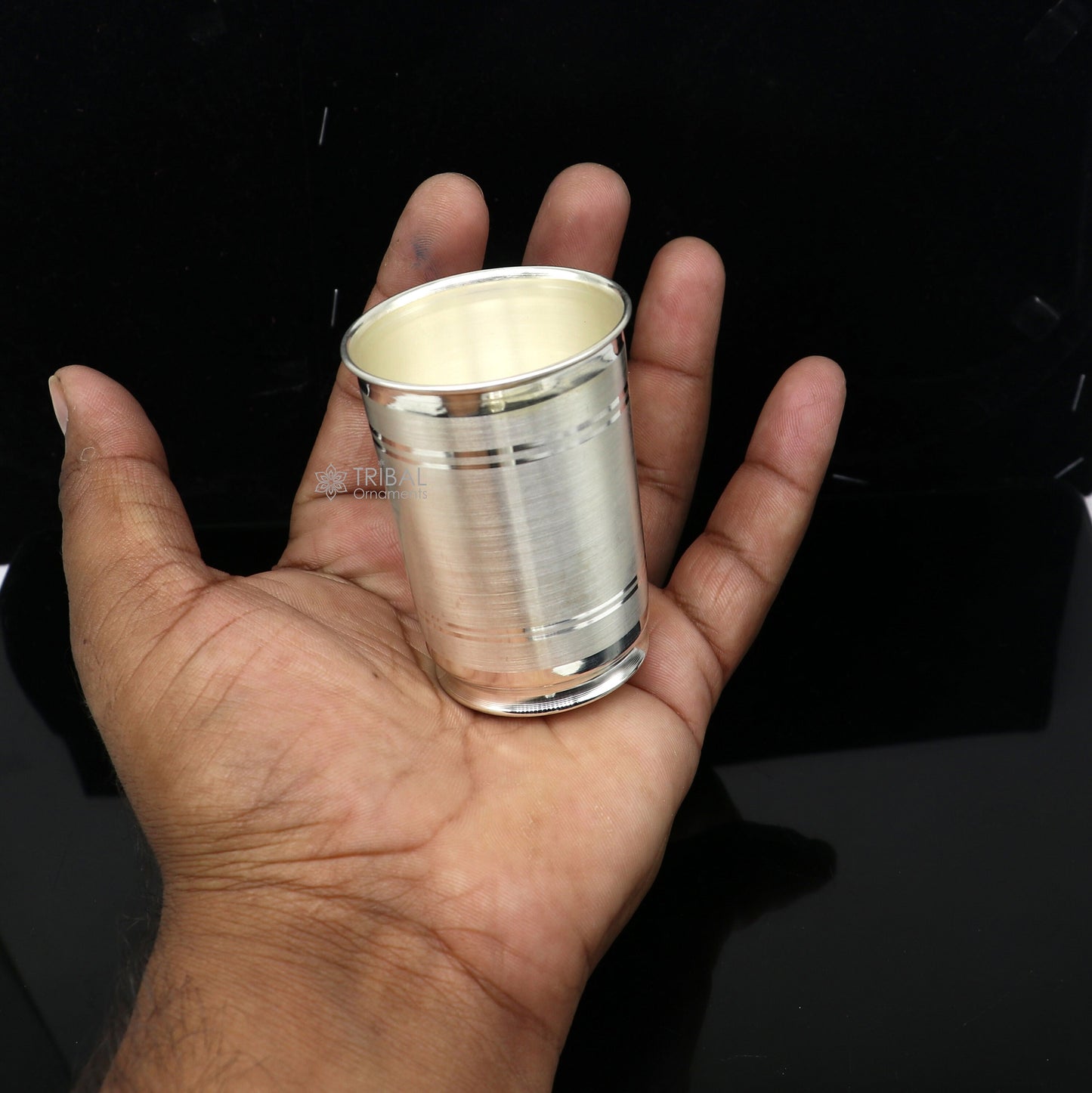 999 pure fine silver handmade water milk cup tumbler, 75ML capacity silver tumbler, silver baby food  flask, silver utensils gift sv295 - TRIBAL ORNAMENTS