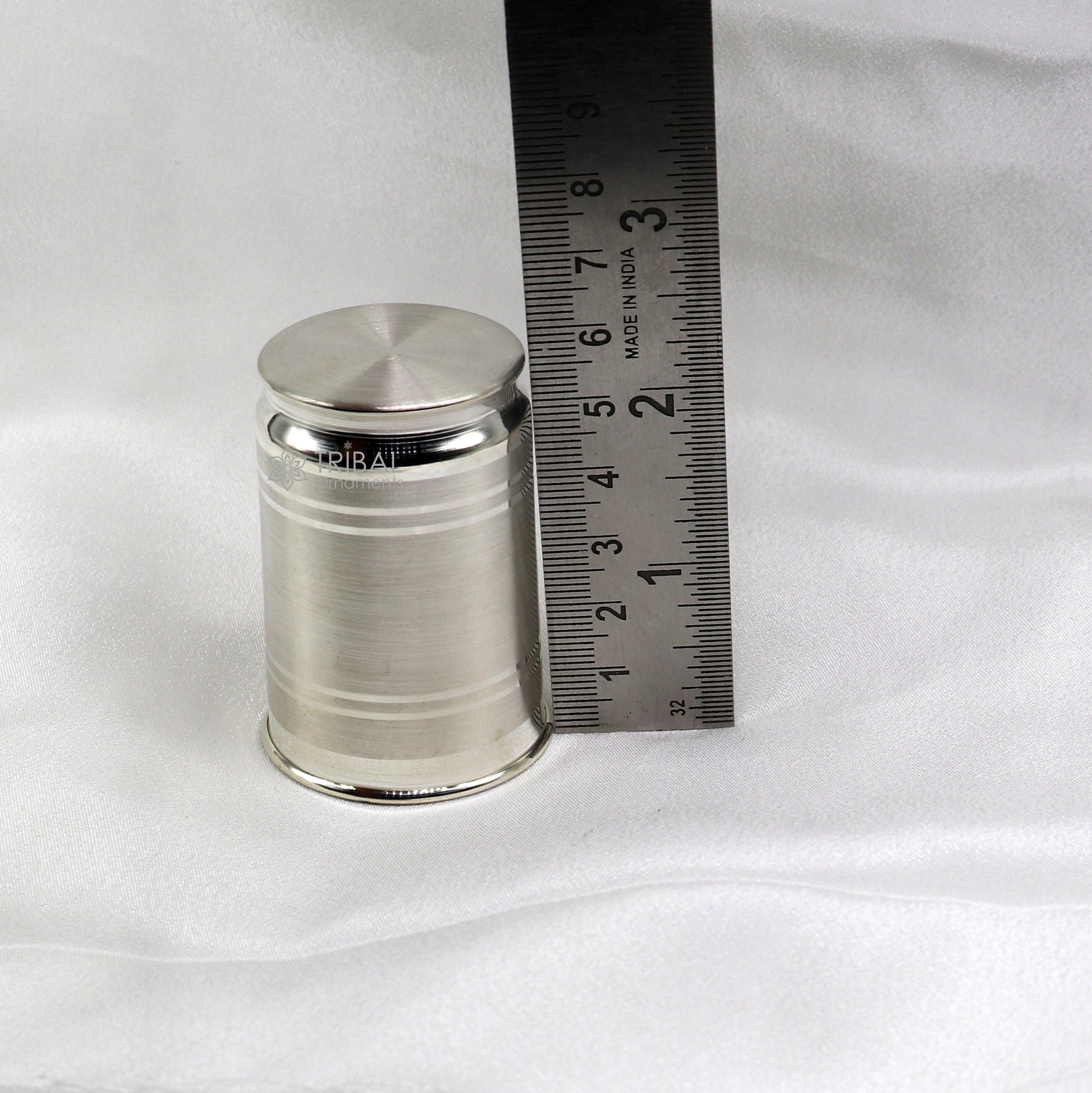 999 pure fine silver handmade water milk cup tumbler, 75ML capacity silver tumbler, silver baby food  flask, silver utensils gift sv296 - TRIBAL ORNAMENTS