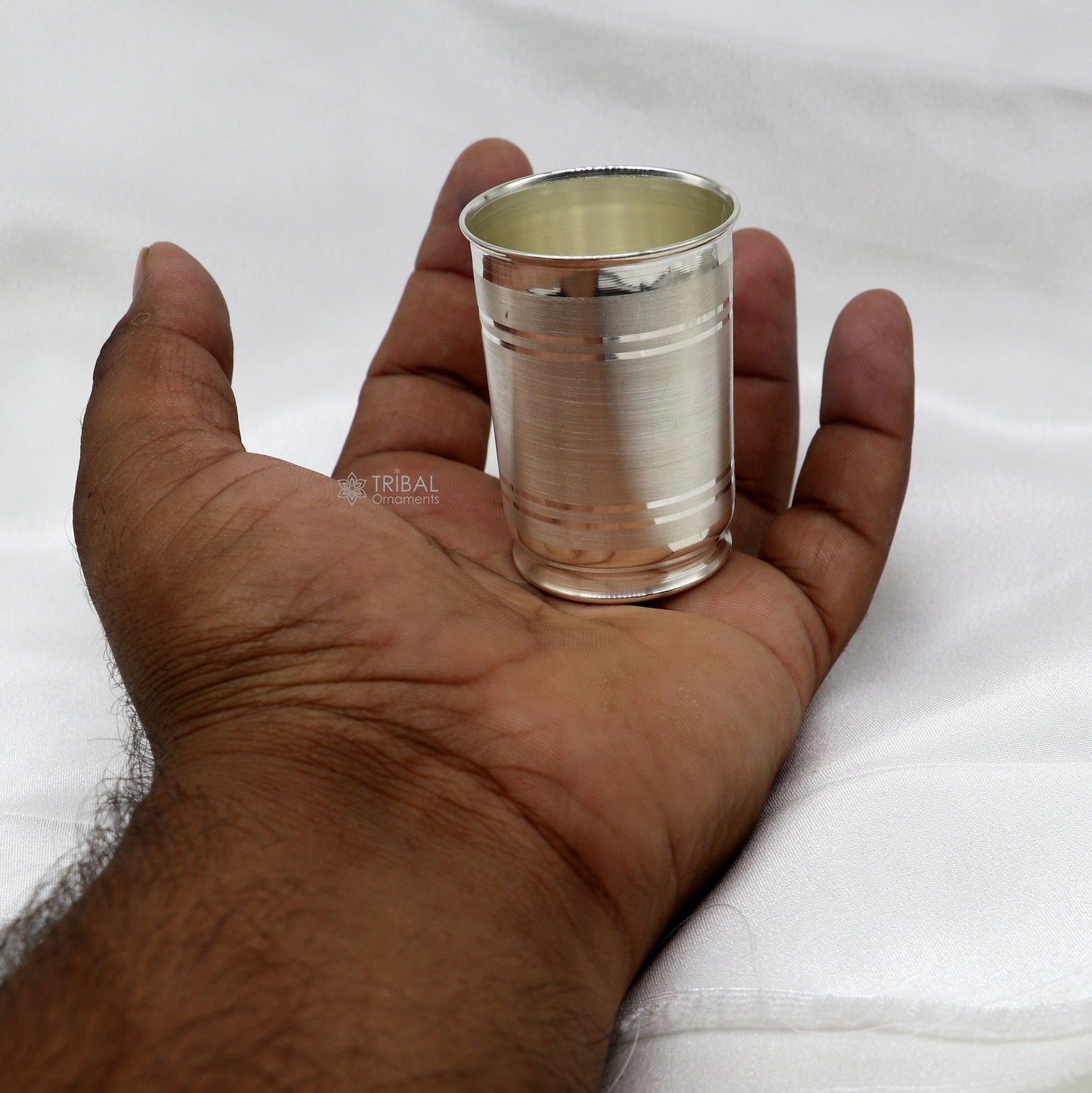 999 pure fine silver handmade water milk cup tumbler, 75ML capacity silver tumbler, silver baby food  flask, silver utensils gift sv296 - TRIBAL ORNAMENTS