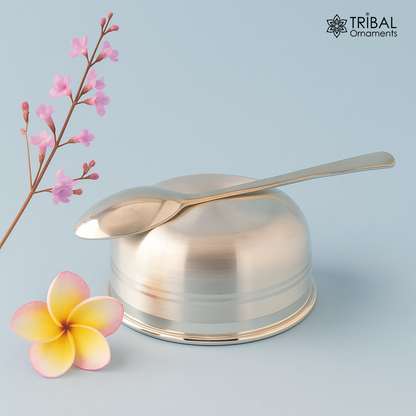 999 pure sterling silver handmade solid silver bowl kitchen utensils, vessels, silver has antibacterial properties, keep stay healthy sv56 - TRIBAL ORNAMENTS