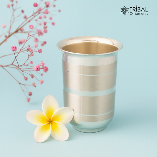 999 silver baby glass set, water/milk Glass tumbler, best gifting silver vodka glass, wine glass set, baby feeding utensils, best gift sv248 - TRIBAL ORNAMENTS