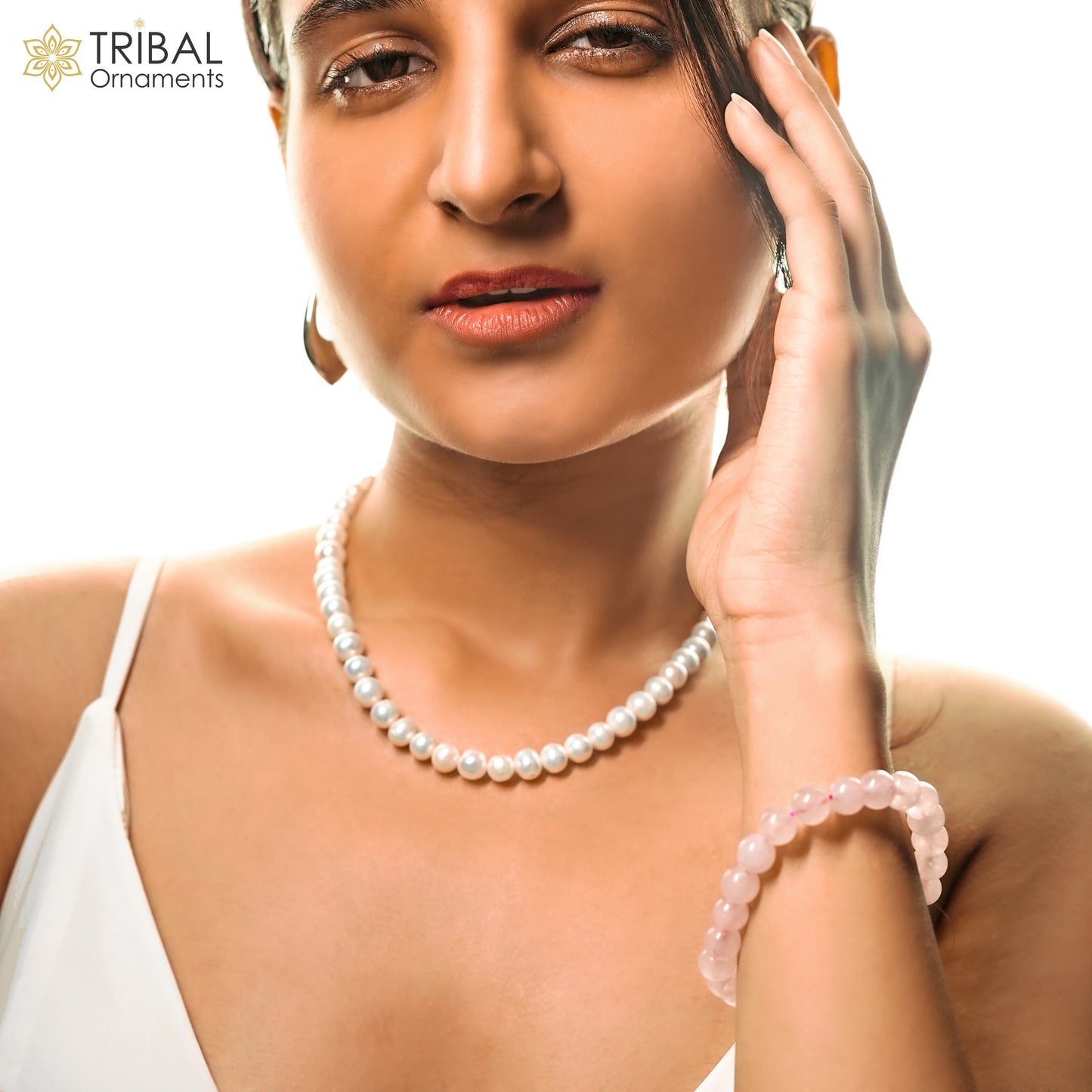 9mm fresh water pearl 248carats single line string necklace set gorgeous wedding or daily use necklace jewelry belly dance pnec06 - TRIBAL ORNAMENTS