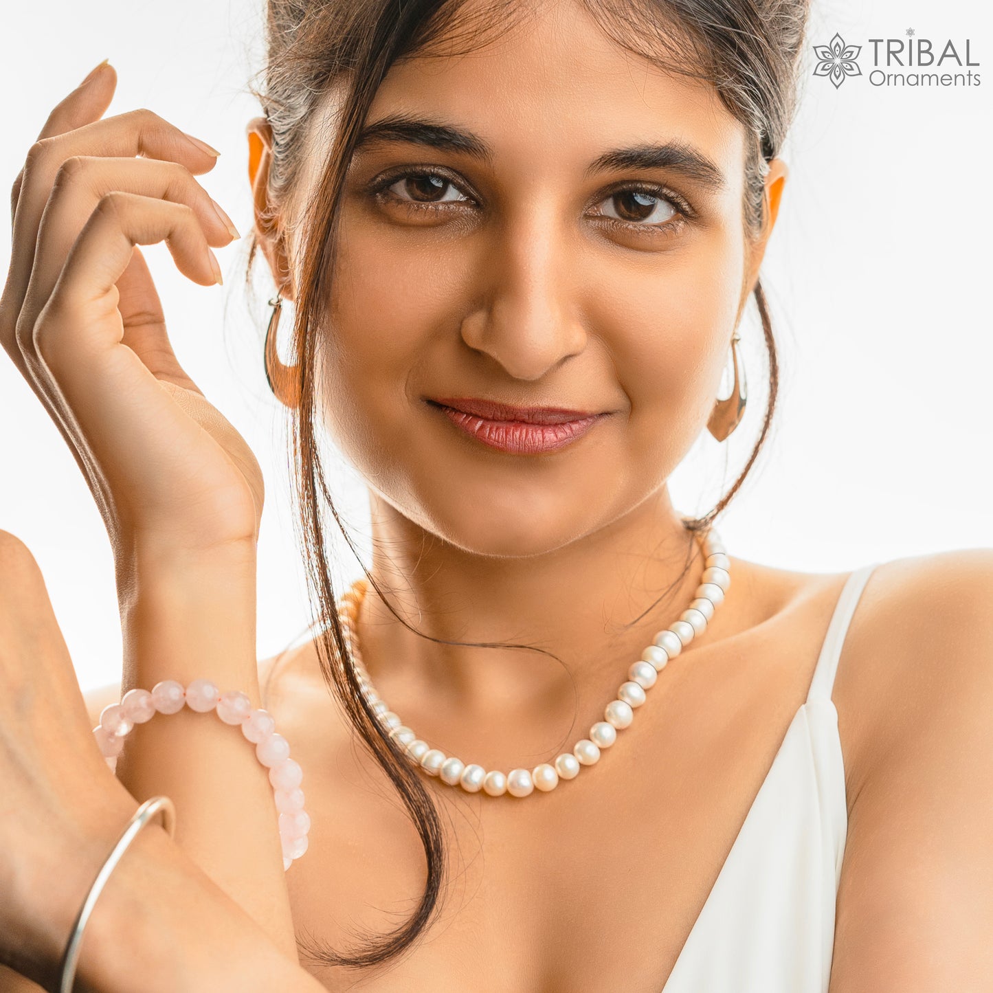 9mm fresh water pearl 248carats single line string necklace set gorgeous wedding or daily use necklace jewelry belly dance pnec06 - TRIBAL ORNAMENTS