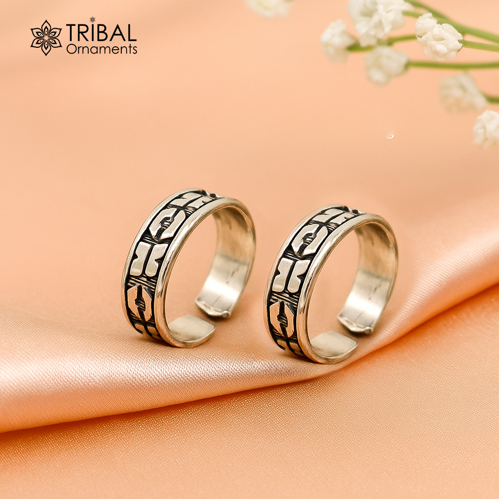 Adjustable Toe ring 92.5 sterling silver handmade elegant design toe ring, toe band stylish modern women's brides jewelry from india toer106 - TRIBAL ORNAMENTS
