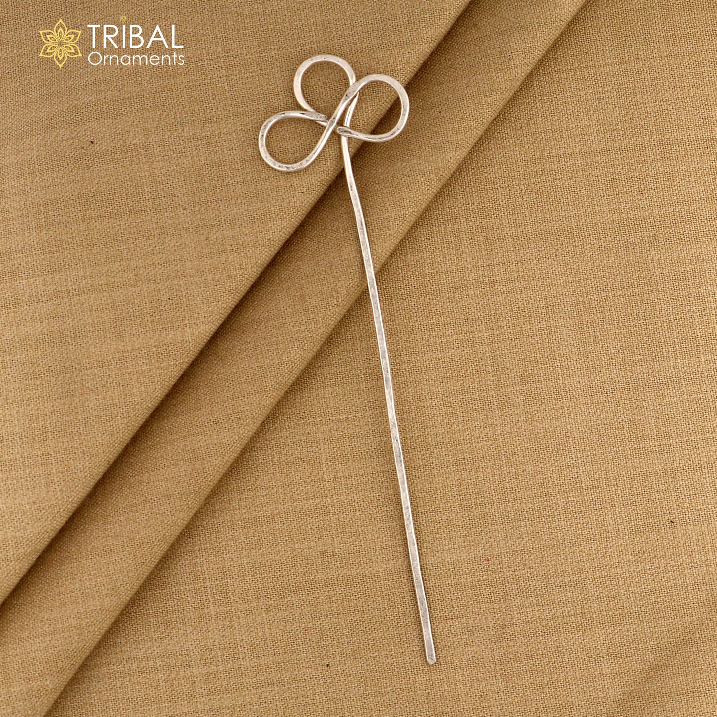 Artisan handmade silver hair pin solid 925 flower design sticks hair jewelry su1360 - TRIBAL ORNAMENTS