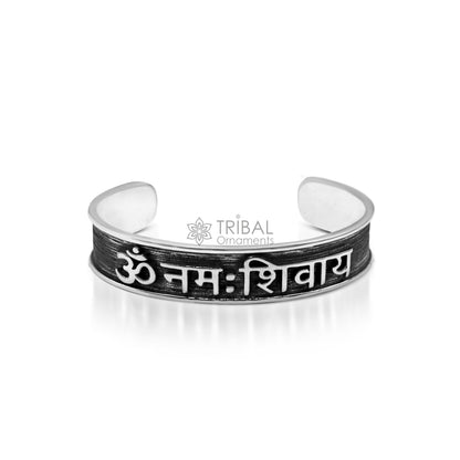 Authentic 925 sterling silver exclusive design handmade cuff kada bracelet, easy to adjust with your wrist, pure mantra kada jewelry cuff47 - TRIBAL ORNAMENTS