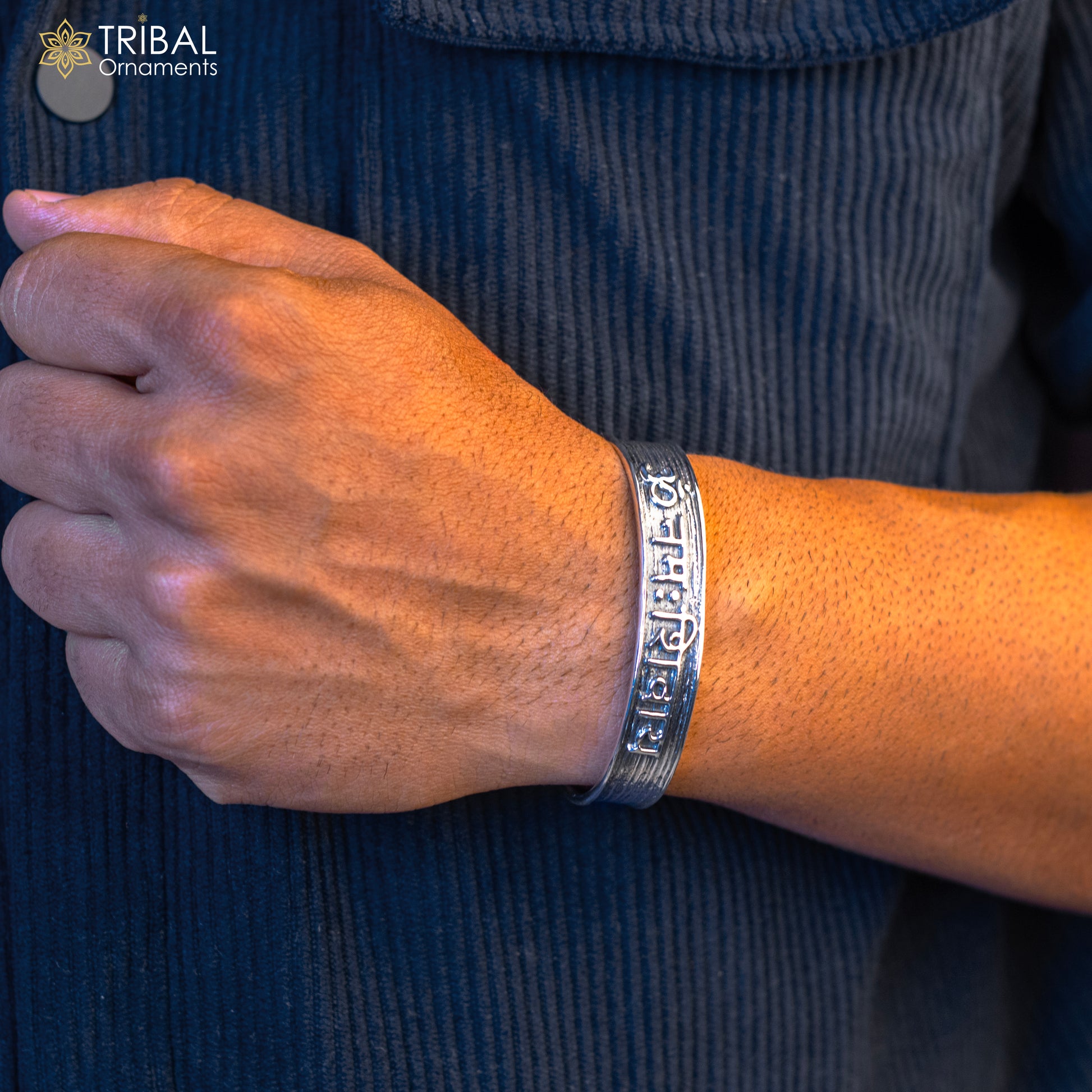 Authentic 925 sterling silver exclusive design handmade cuff kada bracelet, easy to adjust with your wrist, pure mantra kada jewelry cuff47 - TRIBAL ORNAMENTS