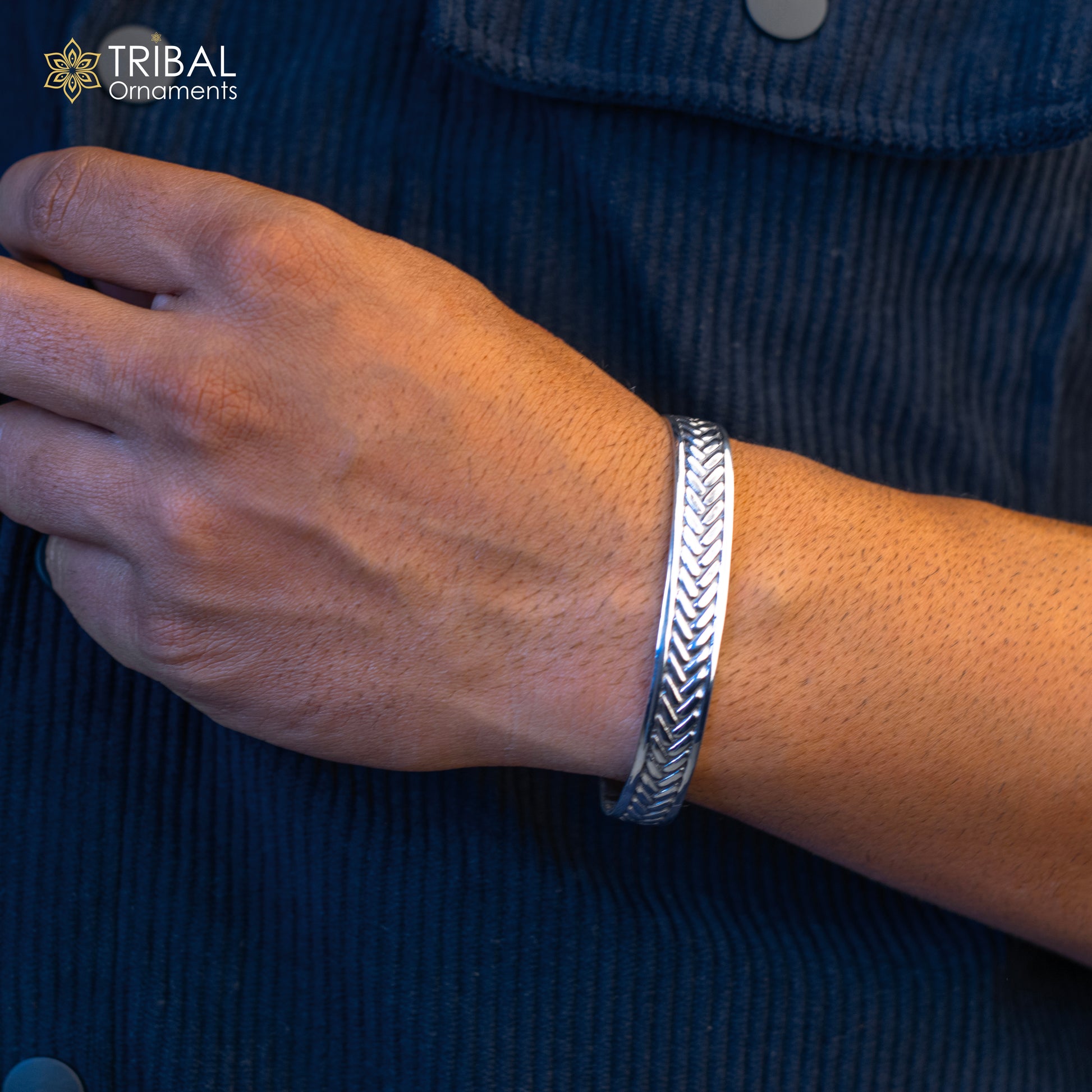 Authentic 925 sterling silver exclusive handmade Tiger design cuff kada bracelet, easy to adjust with your wrist, unisex jewelry cuff44 - TRIBAL ORNAMENTS