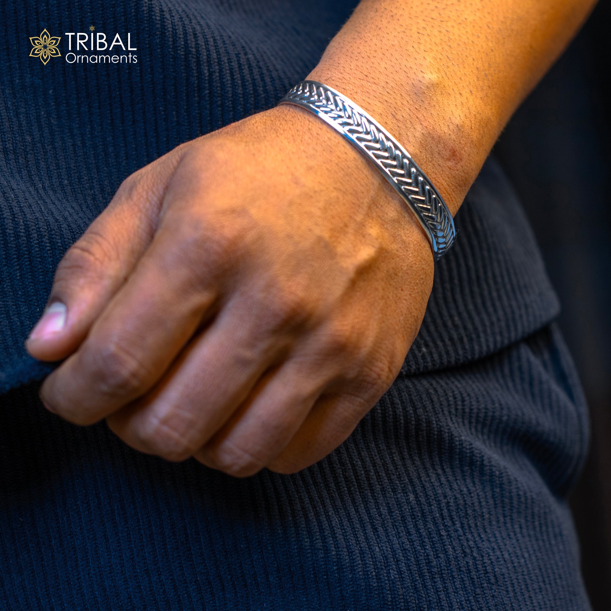 Authentic 925 sterling silver exclusive handmade Tiger design cuff kada bracelet, easy to adjust with your wrist, unisex jewelry cuff44 - TRIBAL ORNAMENTS