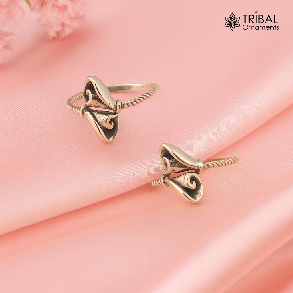 Brides jewelry 925 sterling silver handcrafted unique design vintage ethnic design toe ring for girl's women's ethnic tribal jewelry ytr29 - TRIBAL ORNAMENTS