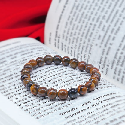 Brown Tiger Eye bracelet by Tribal Ornaments featuring polished beads symbolizing strength and confidence.