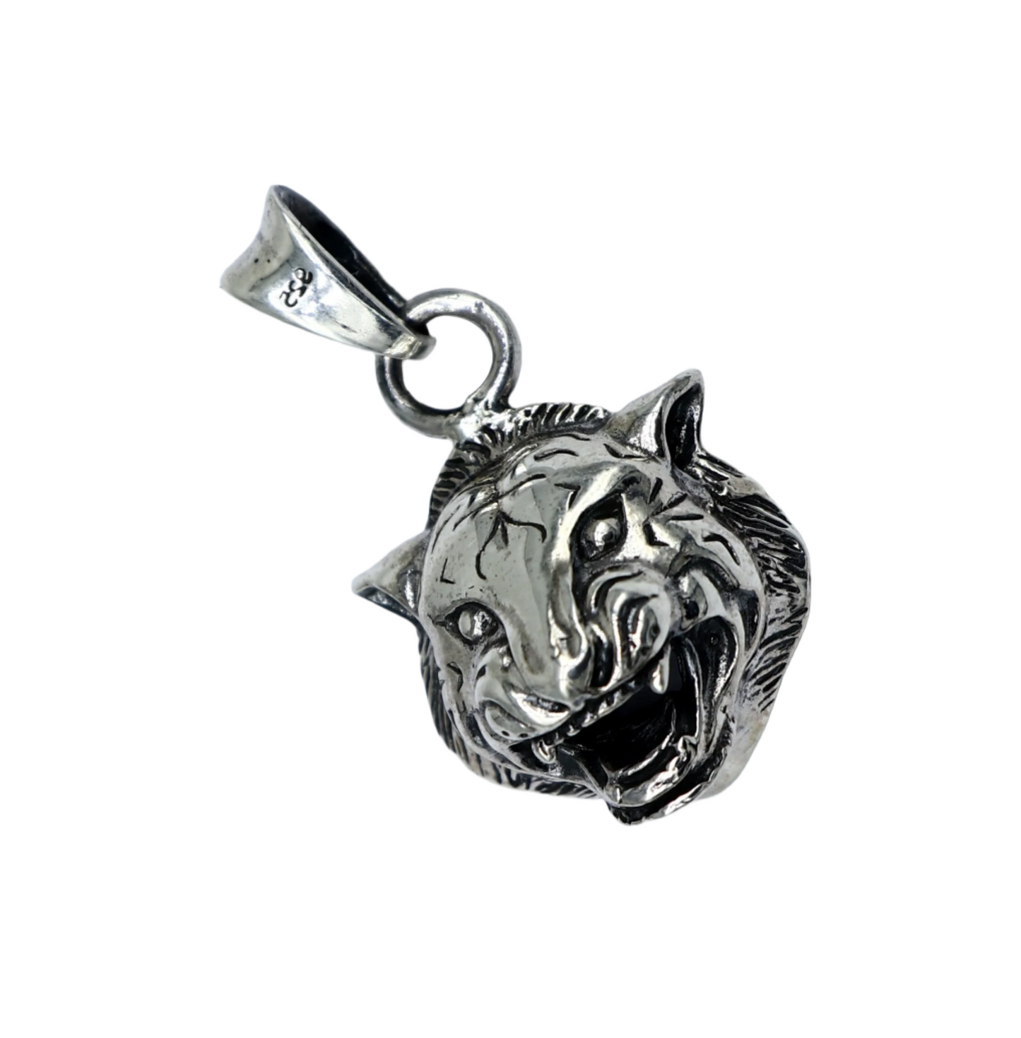 Elegant divine 925 sterling silver handmade lion face design pendant solid pendant, best unisex gifting jewelry from india ssp1545 - TRIBAL ORNAMENTS