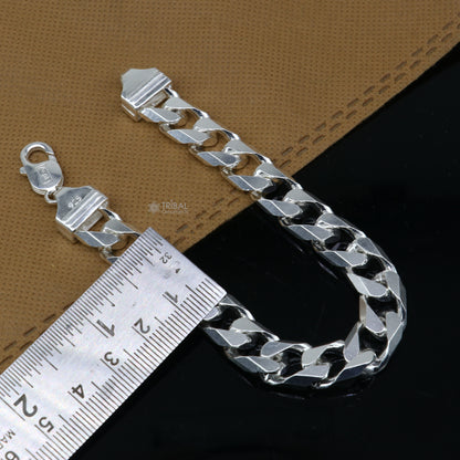 Sterling silver Figaro chain necklace, 20.5 inches, handmade, 5mm, stylish men's jewelry by TRIBAL ORNAMENTS.