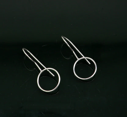 Sterling silver shiny circle hoops earrings from Tribal Ornaments, perfect for brides or gifting, featuring a elegant Indian design.
