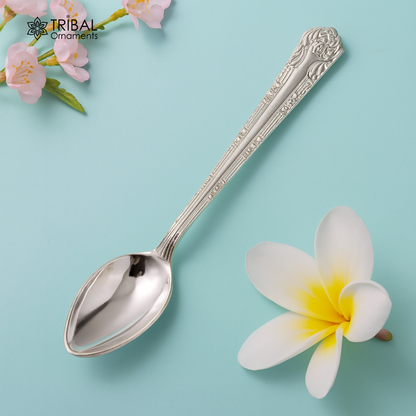 fabulous sterling silver handmade solid silver4.6" spoon kitchen utensils, vessels, silver has antibacterial properties, stay healthy sv60 - TRIBAL ORNAMENTS