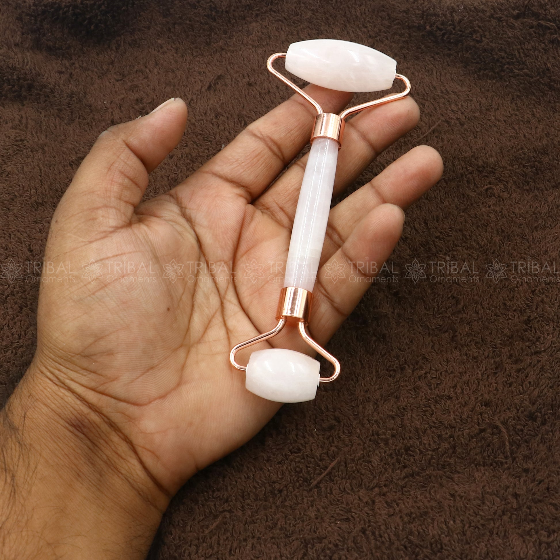 Facial Massage Roller handmade rose quartz roller Facial Massage Roller for Body, Face, Neck, Eyes art797 - TRIBAL ORNAMENTS