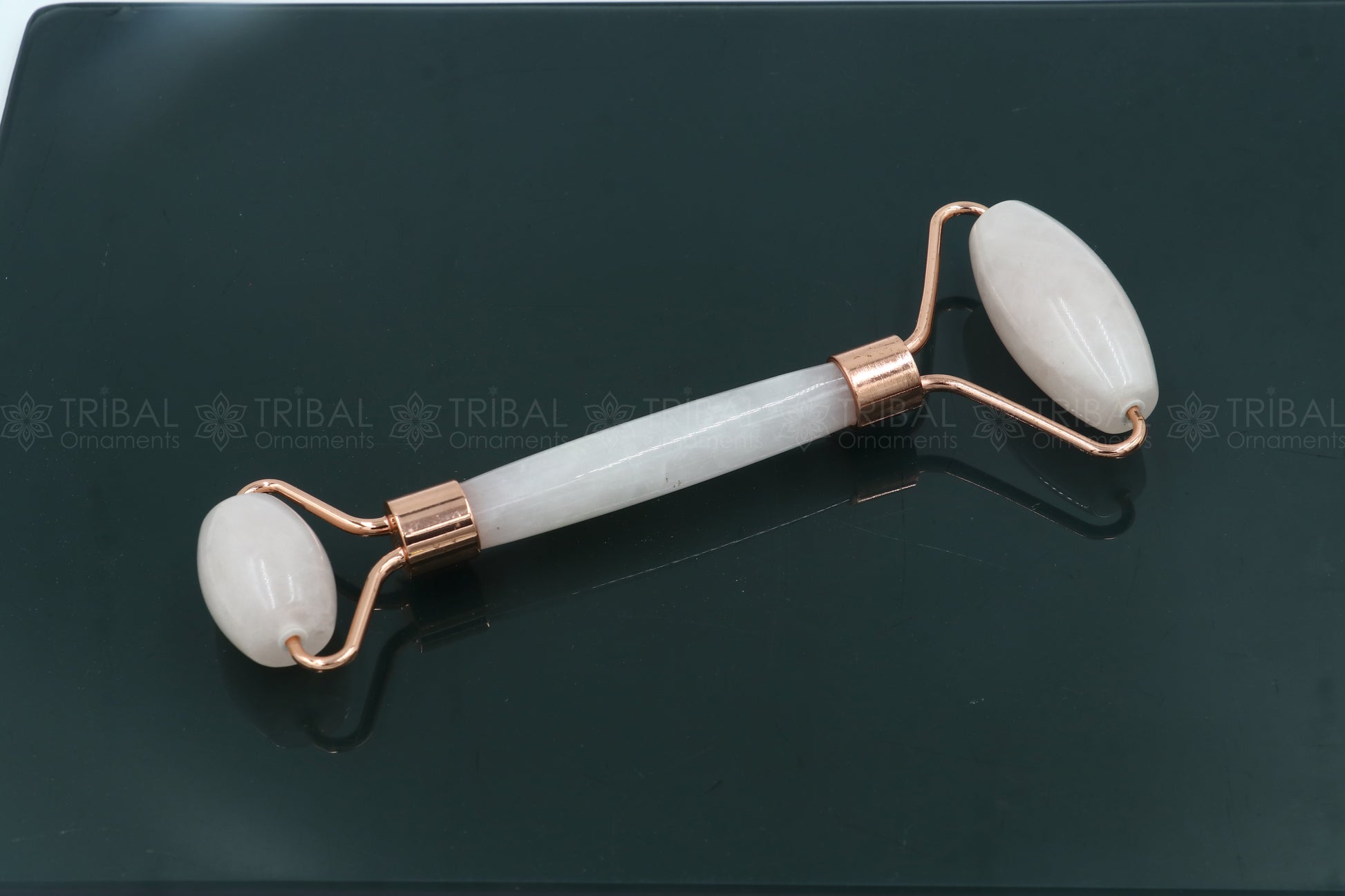 Facial Massage Roller handmade rose quartz roller Facial Massage Roller for Body, Face, Neck, Eyes art797 - TRIBAL ORNAMENTS