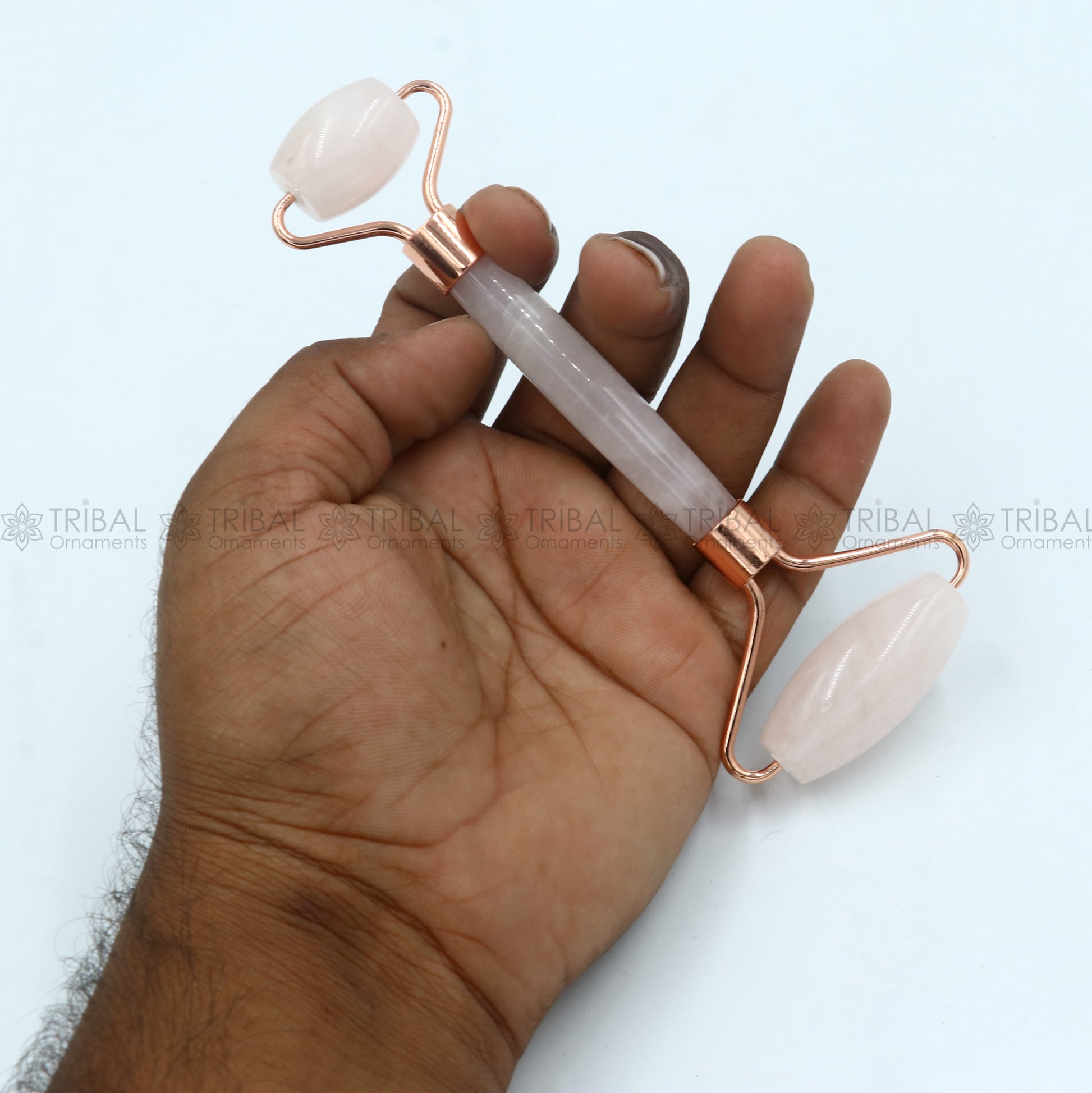 Facial Massage Roller handmade rose quartz roller Facial Massage Roller for Body, Face, Neck, Eyes art797 - TRIBAL ORNAMENTS