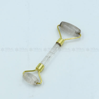 Handmade sphatic stone facial massage roller by TRIBAL ORNAMENTS for face, neck, eyes, and body massage.
