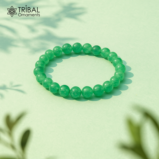 Green Aventurine Natural stone bracelet Embrace Luck and Prosperity stnbr102 - TRIBAL ORNAMENTS