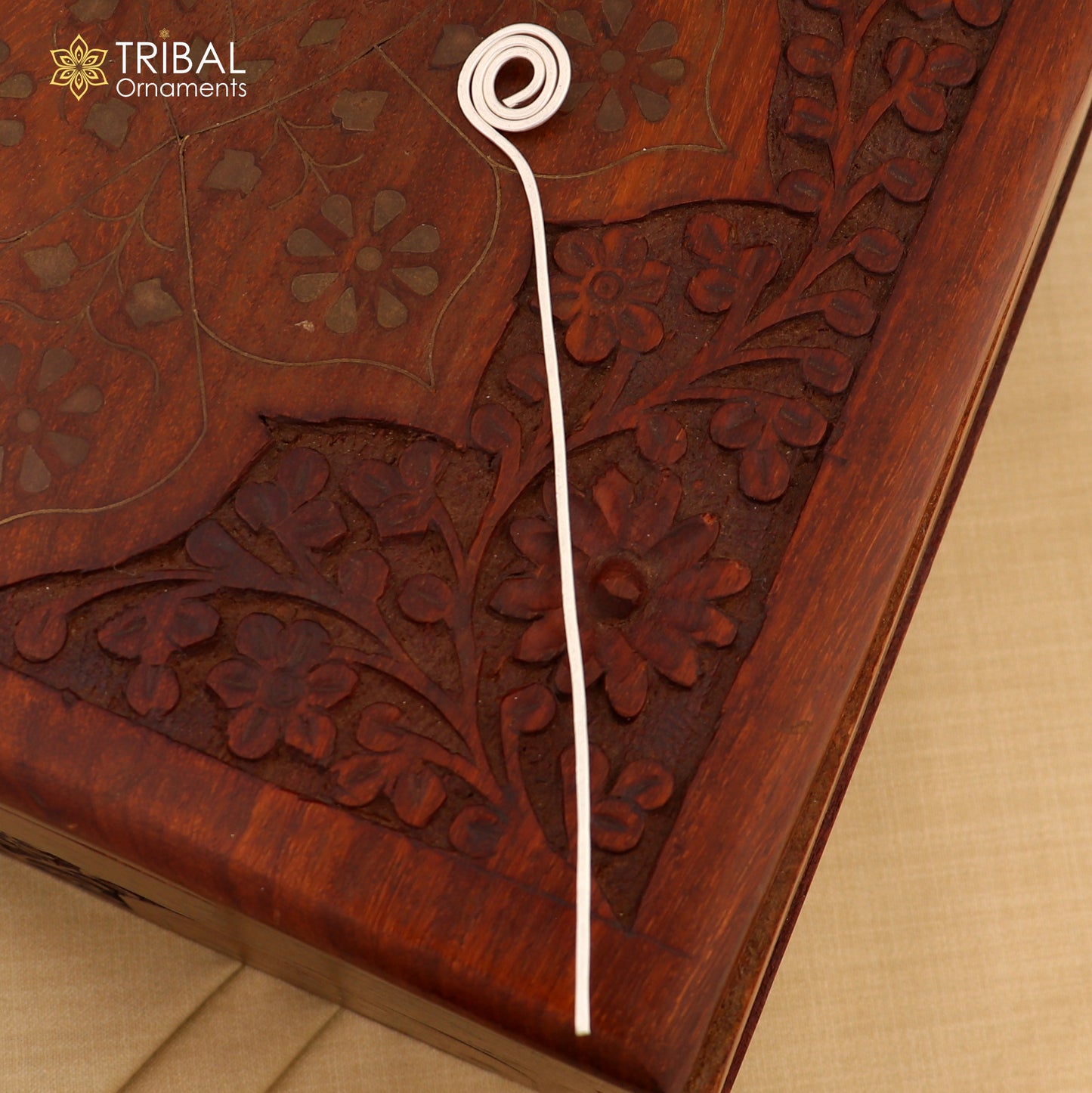 Hammered style silver hair pin solid 925  plain sticks hair jewelry su1362 - TRIBAL ORNAMENTS