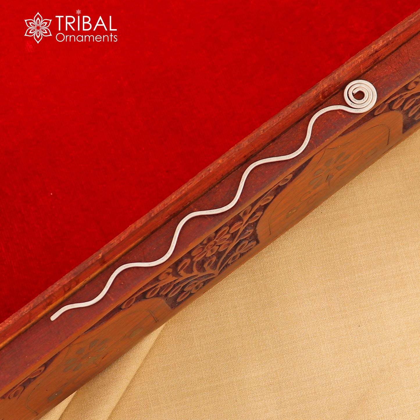 Hammered style silver hair pin solid 925 snake design sticks hair jewelry su1361 - TRIBAL ORNAMENTS