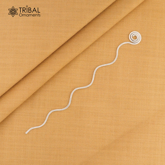 Hammered style silver hair pin solid 925 snake design sticks hair jewelry su1361 - TRIBAL ORNAMENTS