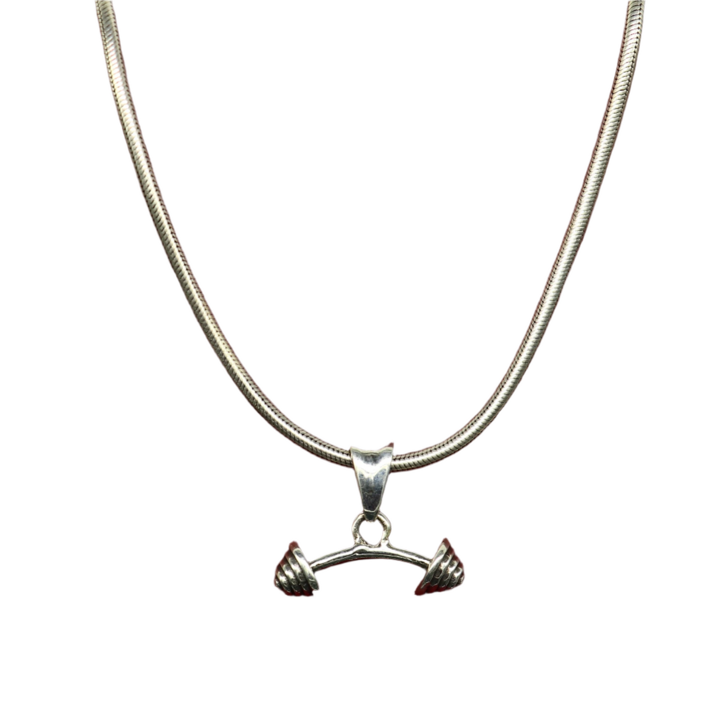 925 sterling silver dumbbell pendant from Tribal Ornaments, stylish unisex jewelry with unique handmade design.