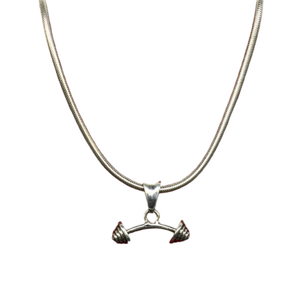 925 sterling silver dumbbell pendant from Tribal Ornaments, stylish unisex jewelry with unique handmade design.