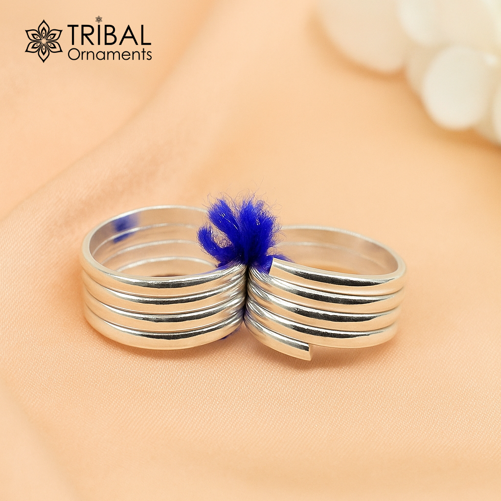 Indian Ethnic style handmade solid silver spiral design toe rings pair, excellent tribal customized belly dance hippie & boho jewelry ntr84 - TRIBAL ORNAMENTS