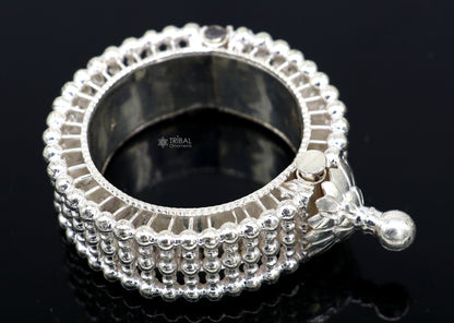 Tribal Ornaments Indian traditional sterling silver cuff bracelet with intricate cultural design for brides and special occasions.