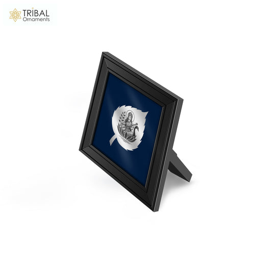 Lord Sarasvati ma silver frame 925 sterling silver light weight gifting article sf31 - TRIBAL ORNAMENTS