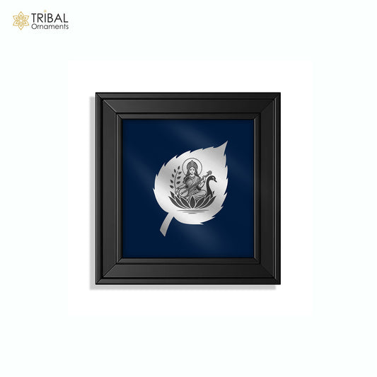 Lord Sarasvati ma silver frame 925 sterling silver light weight gifting article sf31 - TRIBAL ORNAMENTS