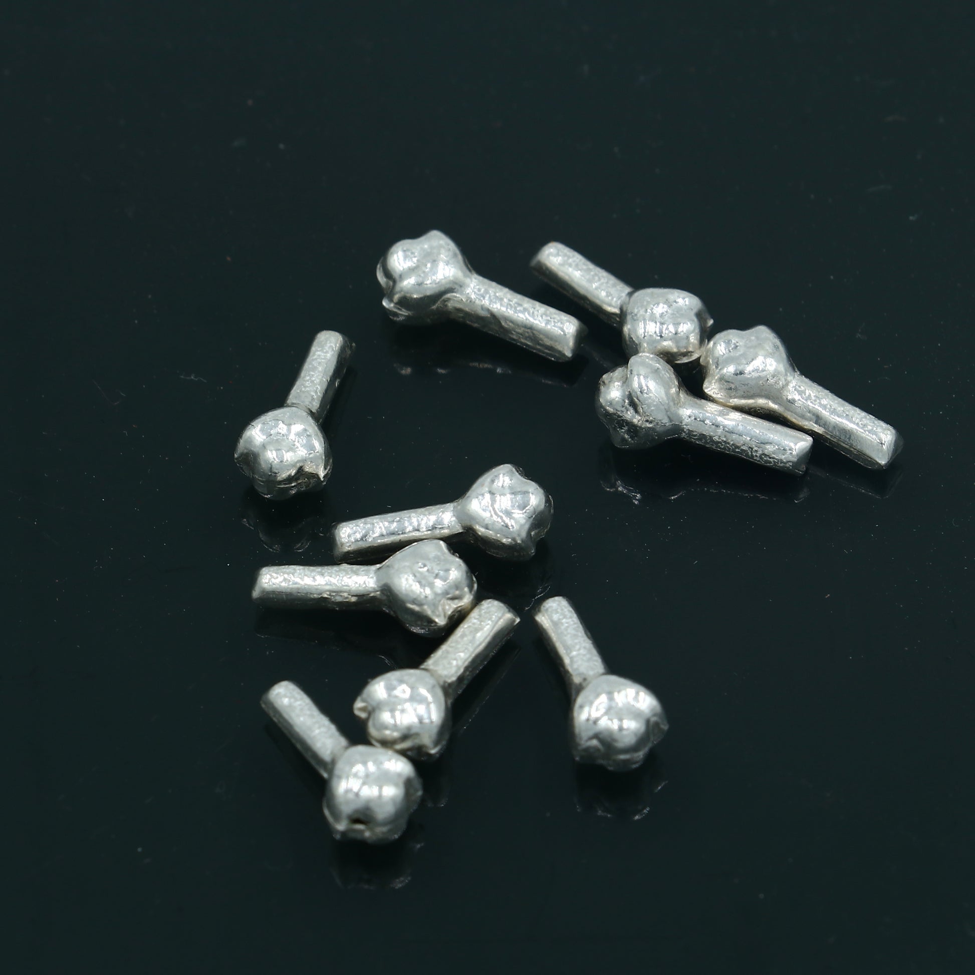 Lot 10 pieces 925 Sterling silver handmade silver cloves/ laung nut for puja, best gift idols God, best puja article su1327 - TRIBAL ORNAMENTS