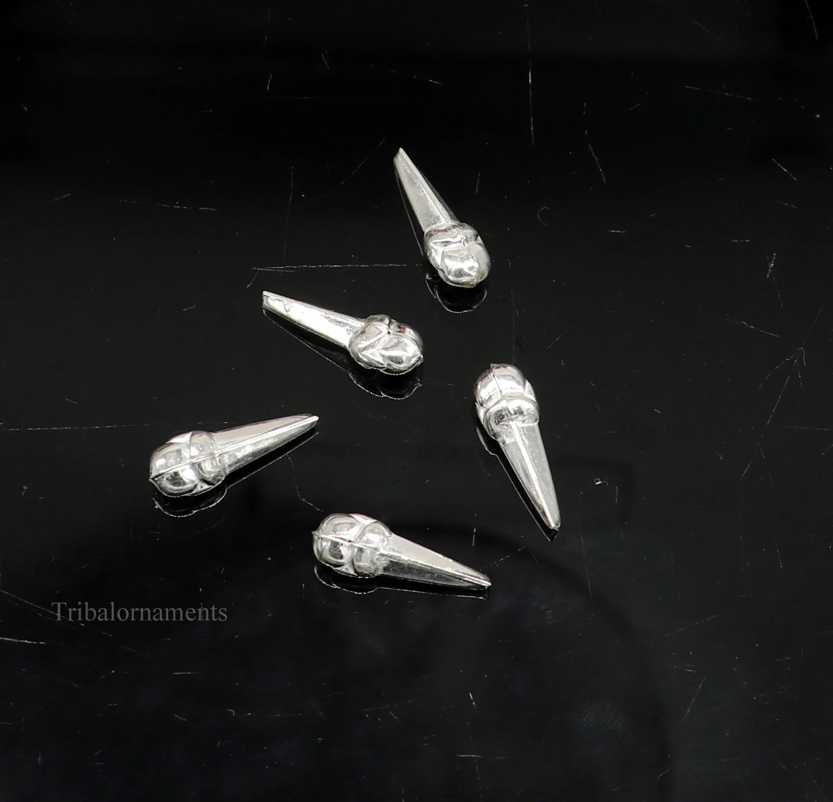 Lot of 5 sterling silver dry fruit and cloves for puja, handmade tribal ornaments, traditional spiritual gift, TRIBAL ORNAMENTS