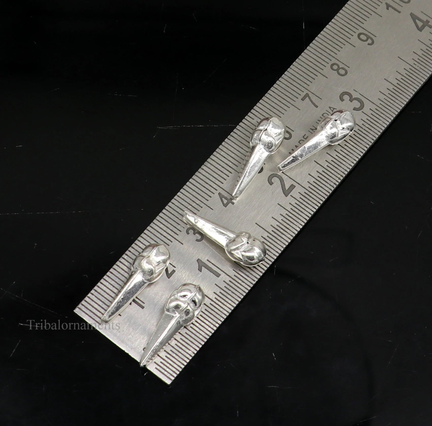 Set of 5 sterling silver dry fruit and cloves for puja rituals, handmade tribal ornaments by TRIBAL ORNAMENTS.