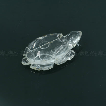 Natural sphatik crystal stone divine tortoise or turtle statue, amazing sphatik tortoise for wealth and prosperity art799 - TRIBAL ORNAMENTS