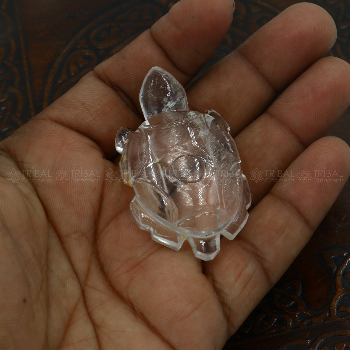 Natural sphatik crystal stone divine tortoise or turtle statue, amazing sphatik tortoise for wealth and prosperity art799 - TRIBAL ORNAMENTS