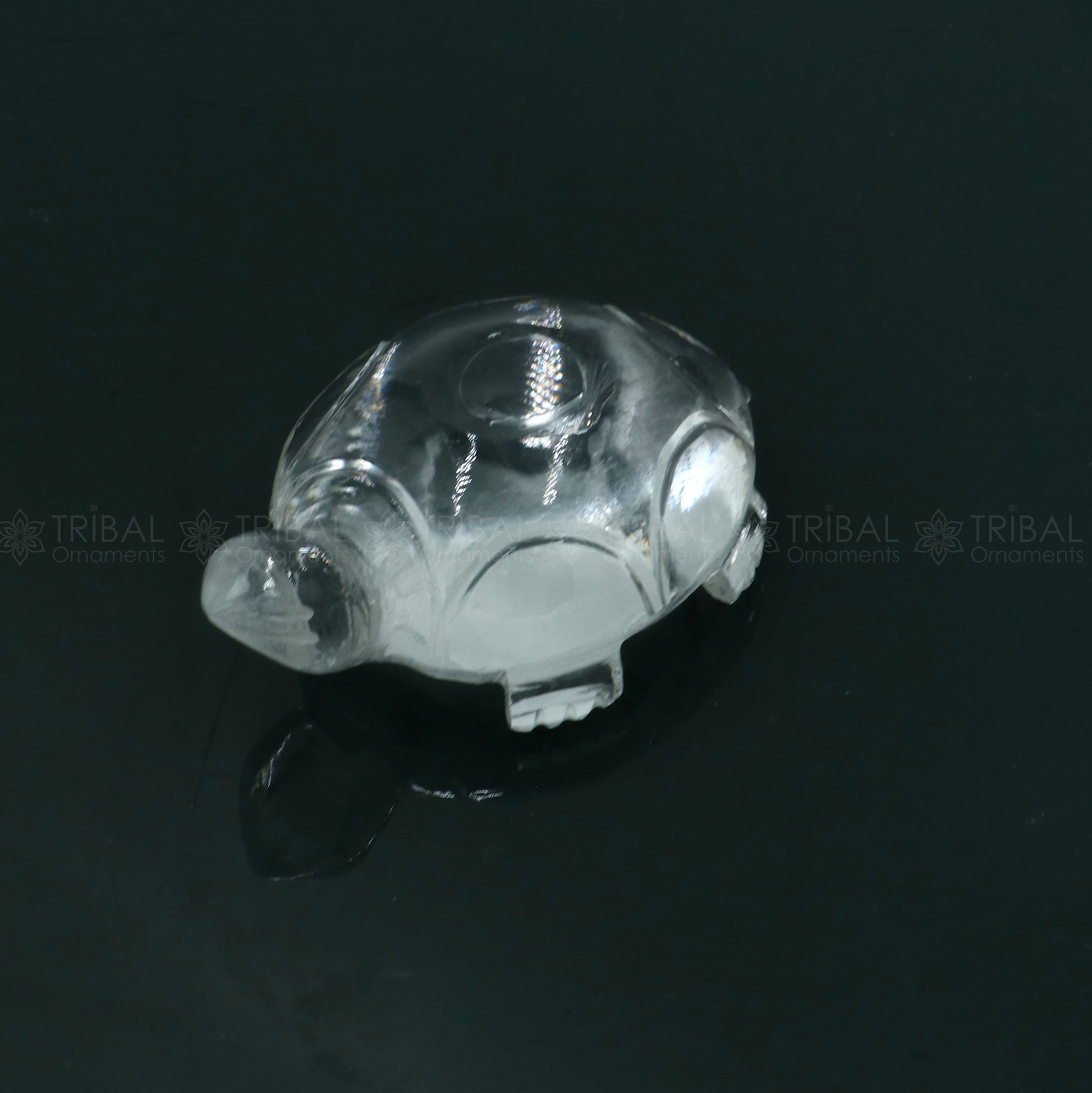 Natural sphatik crystal stone divine tortoise or turtle statue, amazing sphatik tortoise for wealth and prosperity art799 - TRIBAL ORNAMENTS