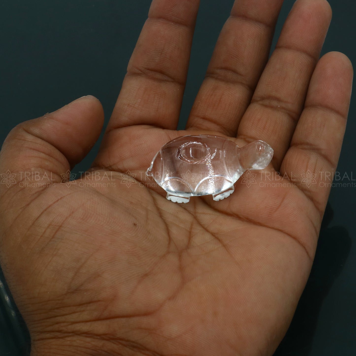 Natural sphatik crystal stone divine tortoise or turtle statue, amazing sphatik tortoise for wealth and prosperity art801 - TRIBAL ORNAMENTS