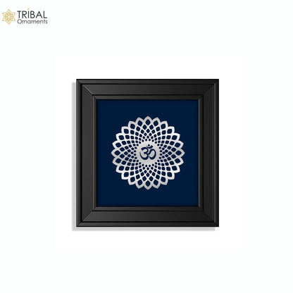 Om silver mandala style frame 925 sterling silver light weight gifting article sf32 - TRIBAL ORNAMENTS