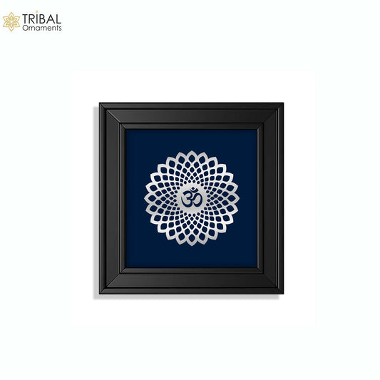 Om silver mandala style frame 925 sterling silver light weight gifting article sf32 - TRIBAL ORNAMENTS