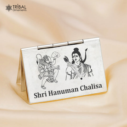 Premium 925 Sterling Silver Shree Hanuman Chalisa Mini Book in English/Hinglish – Puja Article | SU880 - TRIBAL ORNAMENTS