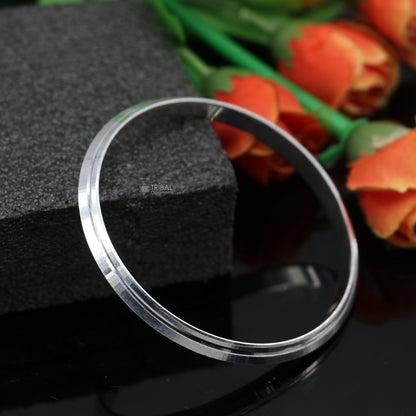 Punjabi sikh uisex kada,925 sterling silver handmade solid kada bracelet bangle for unisex, solid silver personalized jewelry nsk791 - TRIBAL ORNAMENTS