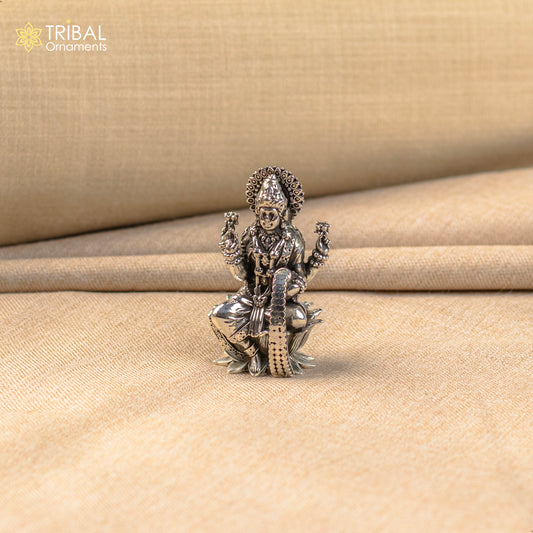 Pure 925 Sterling silver handmade customized Hindu Goddess Laxmi statue, puja article figurine, home décor puja articles gifting art26 - TRIBAL ORNAMENTS