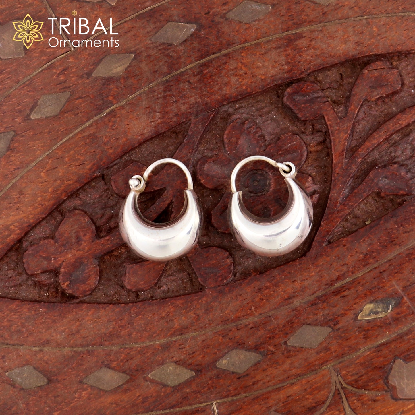 Pure 925 sterling silver handmade hoops kundal earring, excellent designer fancy daily use hook earring ear wire tribal vintage jewelry s892 - TRIBAL ORNAMENTS