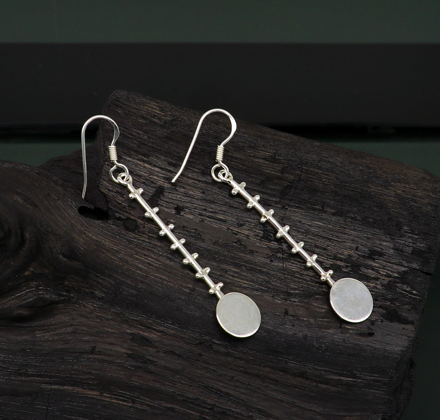 Real 925 sterling silver handmade hoop earrings by TRIBAL ORNAMENTS, stylish fashionable jewelry for brides and bridesmaids.